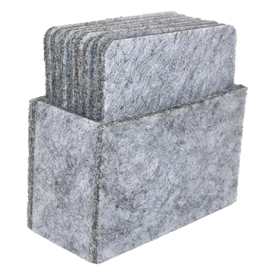Absorbent Non-Woven Fabric Protects Furniture from Hot Drinks, Versatile Use for Living Room – 12pcs Elegant Square Coasters Set