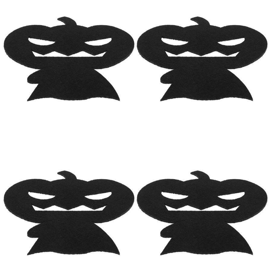 4Pcs  Coaster for Table Pumpkin Coasters Black Fabric for Home and Parties - Image 2