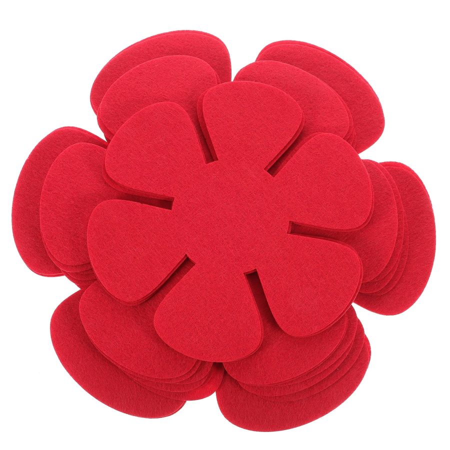 12Pcs Coasters Red Non Woven Fabric Heat Resistant for Kitchen Use