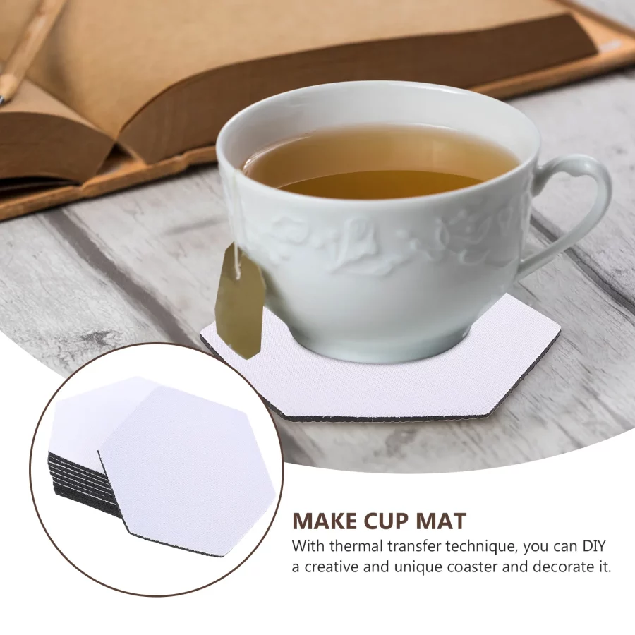 10 Pcs Transfer Coaster Blank Heat Polyester Canvas for Sublimation Made to Order Personality Square Coasters Drinks - Image 2
