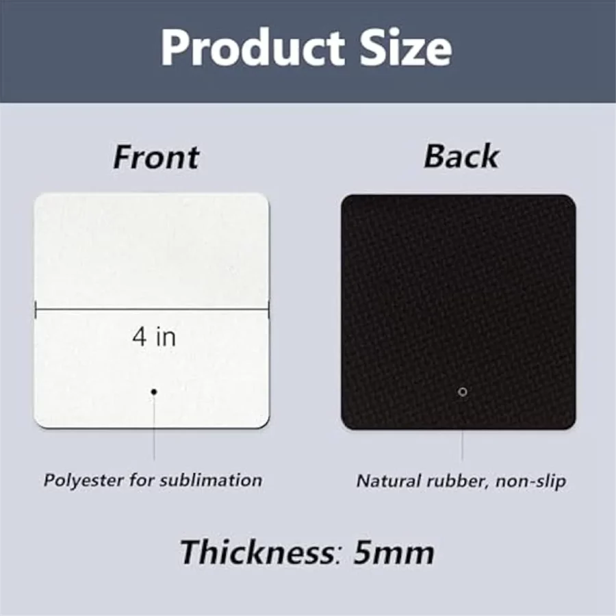 50Pcs Sublimation Blank Cup Coasters, Inch Blank Cup Mat for Sublimation Transfer Heat Printing DIY Crafts - Image 2