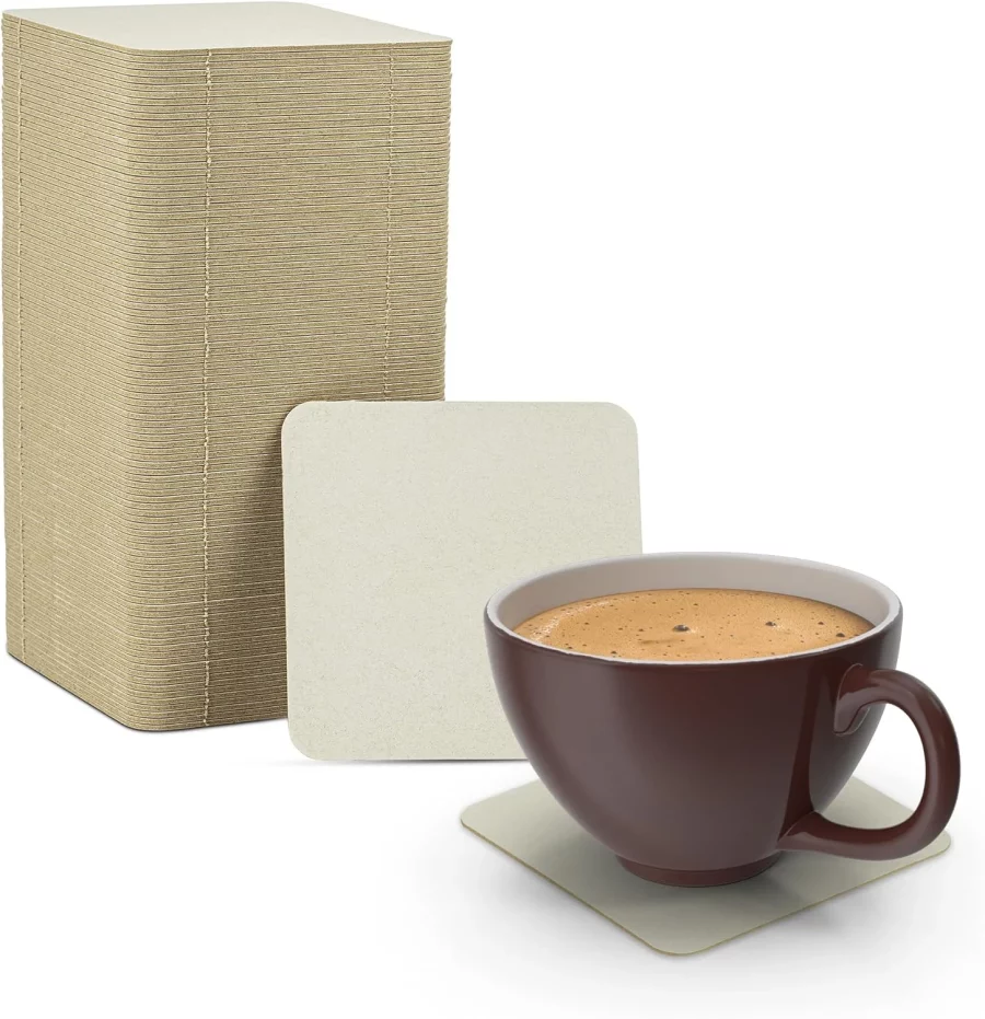 White Blank Square Paper Coasters 4" - Cup Coaster - Pack of 100